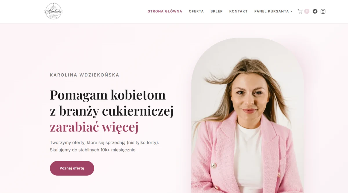 Screenshot kajawdziekonska.pl